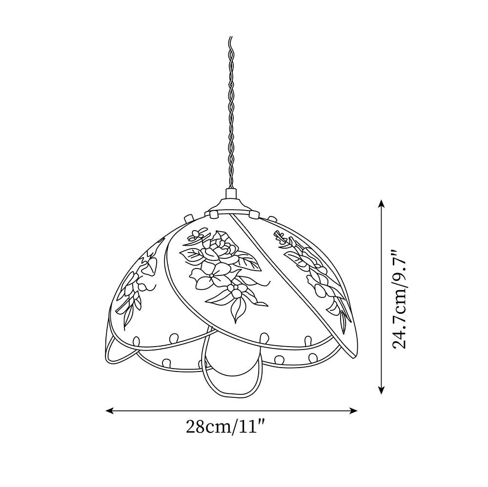 Pendant Lamp Glass Petal Shade Metal Frame Vintage - Letslighting