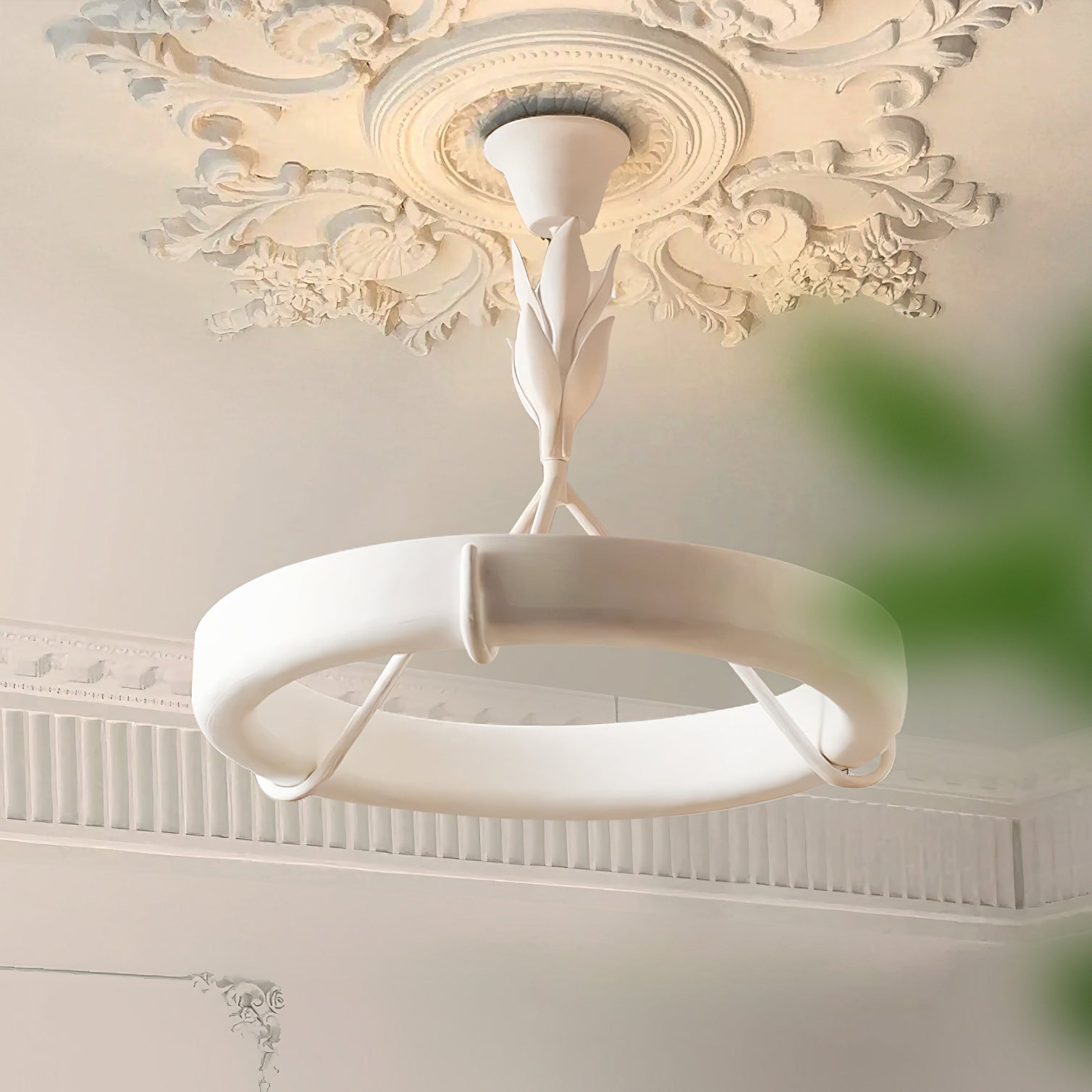 Zevinora Modern Minimalist Plaster Plastic Chandelier - Lamp Copper