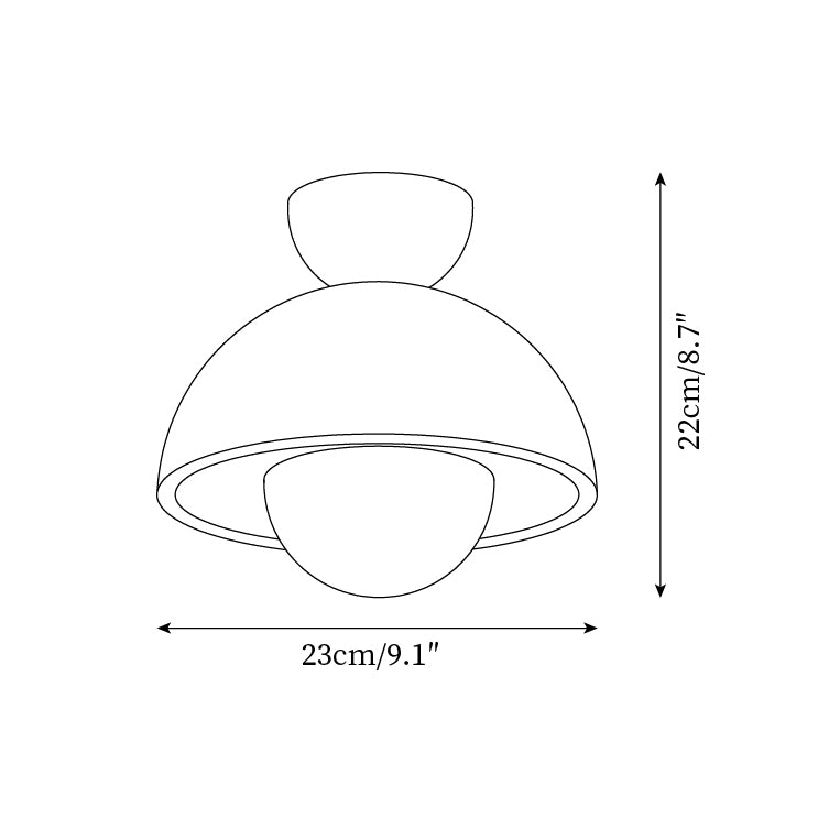 Cavora Ceiling Light Travertine Wood Dome Shape - Letslighting