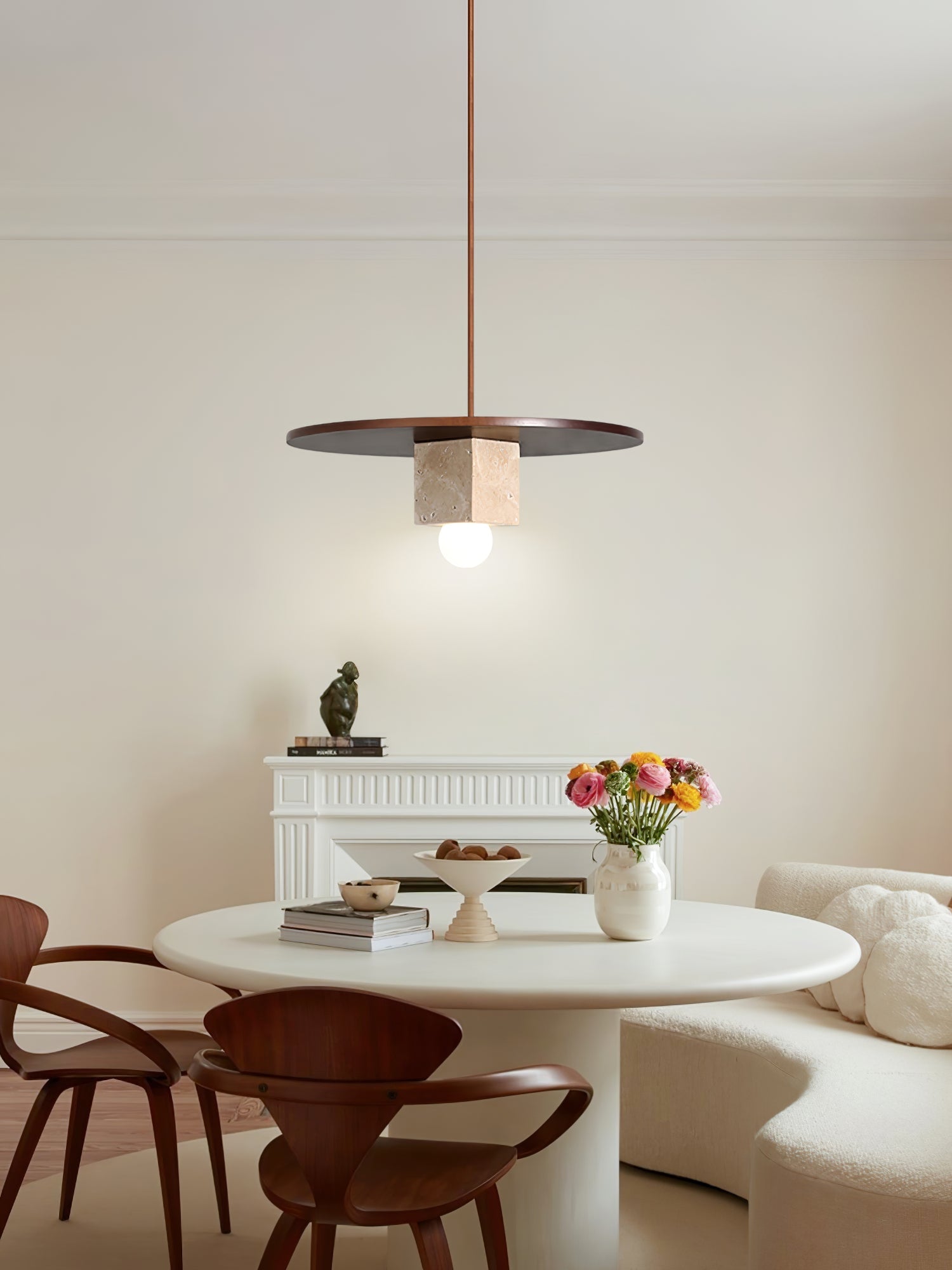 Ucariel Geometric Travertine Pendant Light - Neutralighting