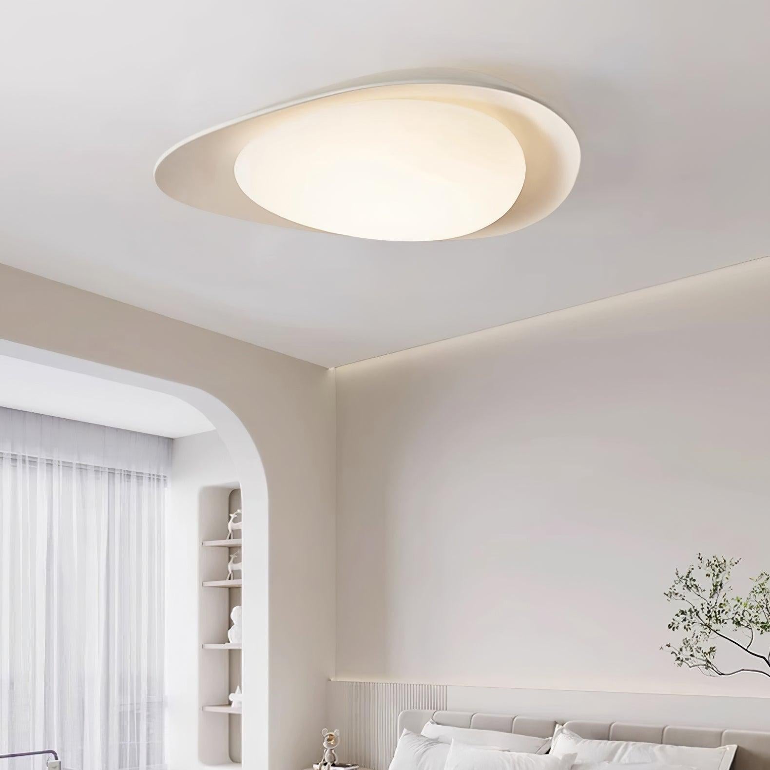 Aria Lampada da Soffitto Verde e Beige con Forma a Ciottolo
