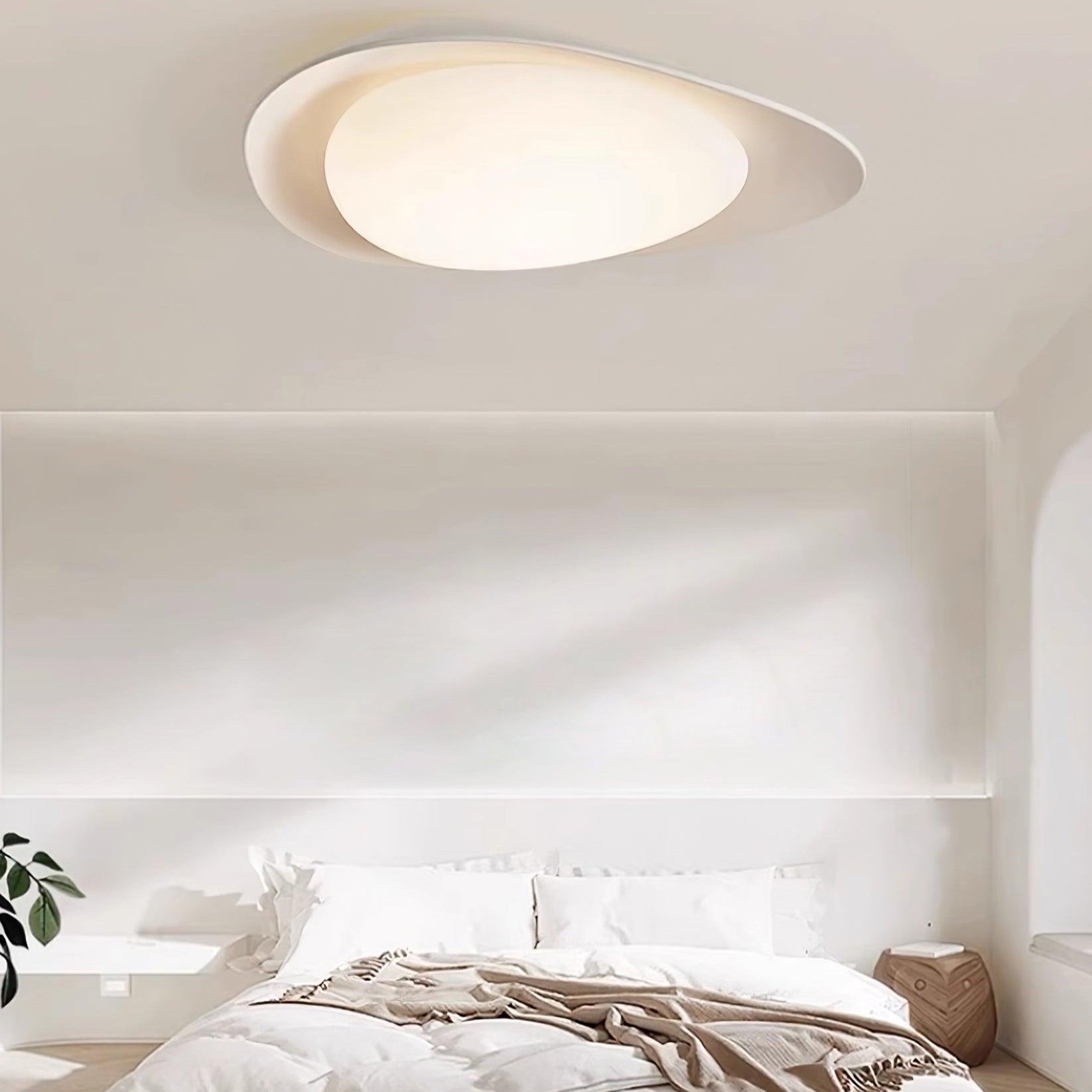 Aria Lampada da Soffitto Verde e Beige con Forma a Ciottolo
