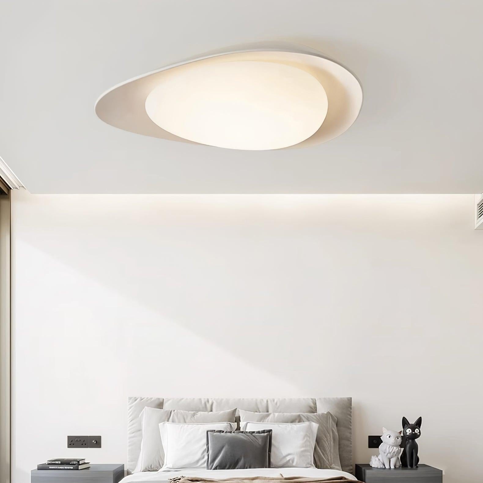 Aria Lampada da Soffitto Verde e Beige con Forma a Ciottolo