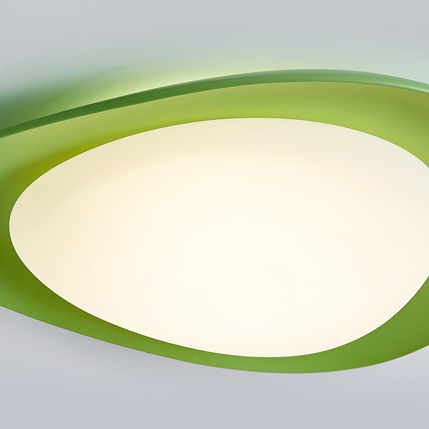 Aria Lampada da Soffitto Verde e Beige con Forma a Ciottolo