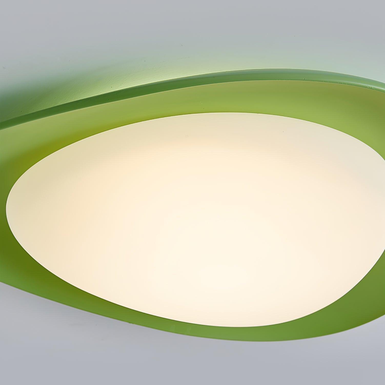 Aria Lampada da Soffitto Verde e Beige con Forma a Ciottolo