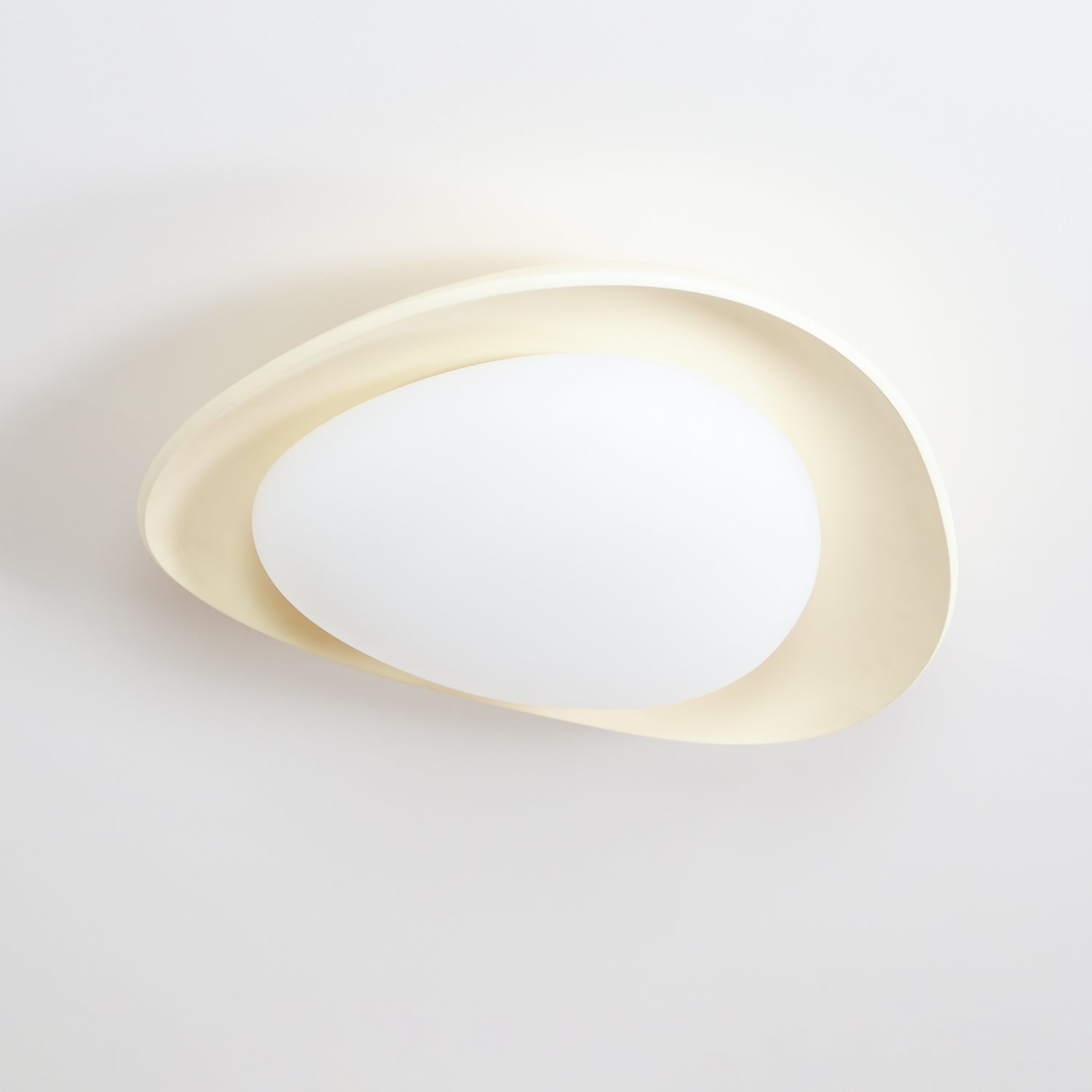 Aria Lampada da Soffitto Verde e Beige con Forma a Ciottolo