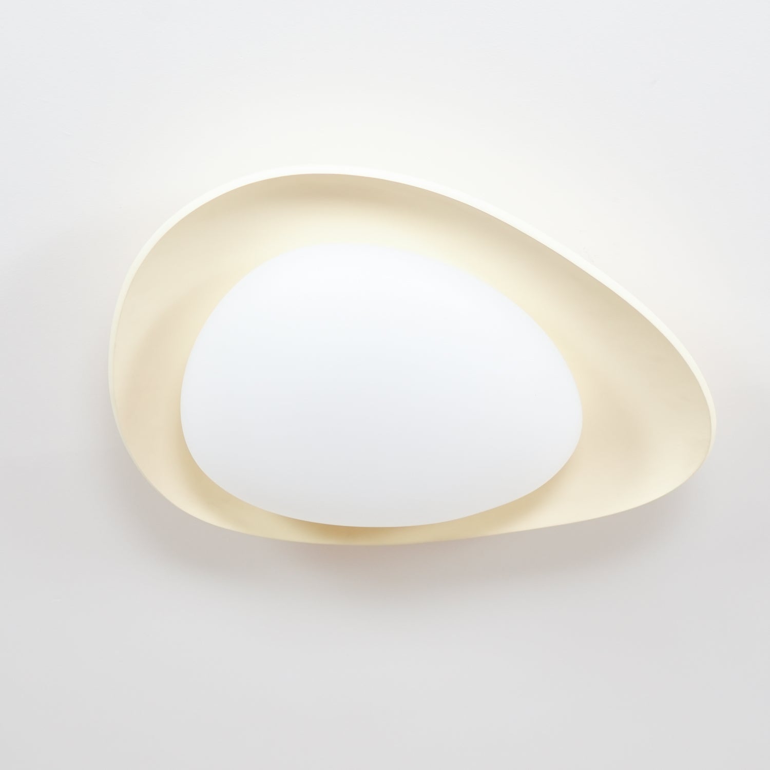 Aria Lampada da Soffitto Verde e Beige con Forma a Ciottolo
