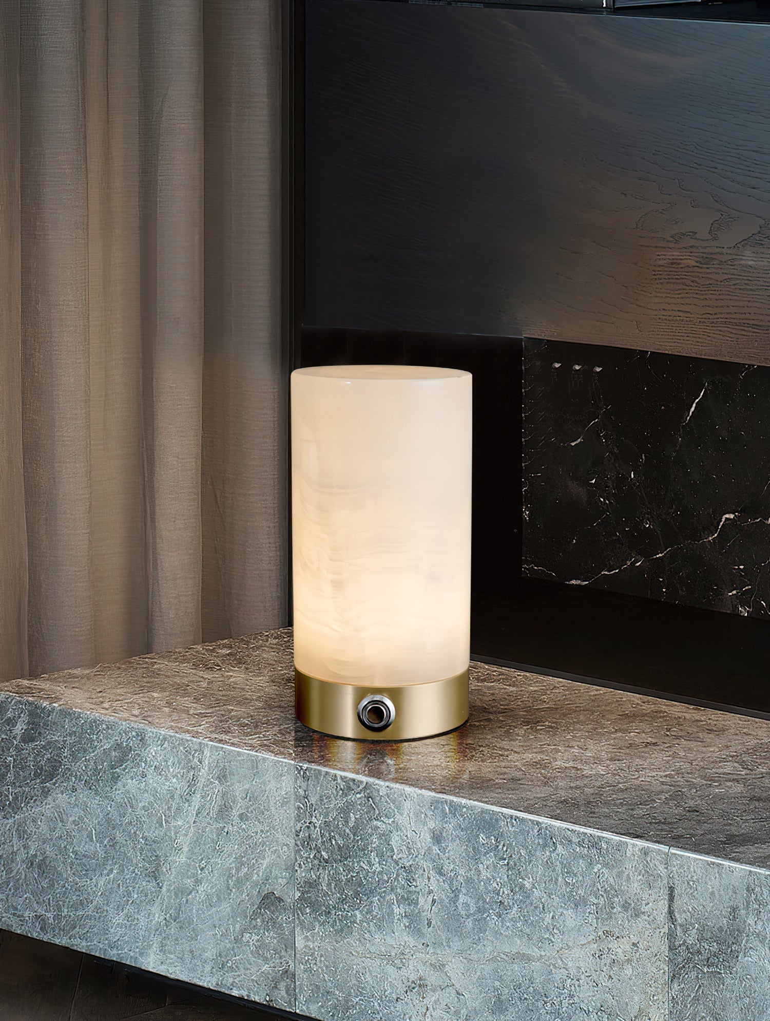 Totem Alabaster Table Lamp (built-in battery) - Lamp Copper