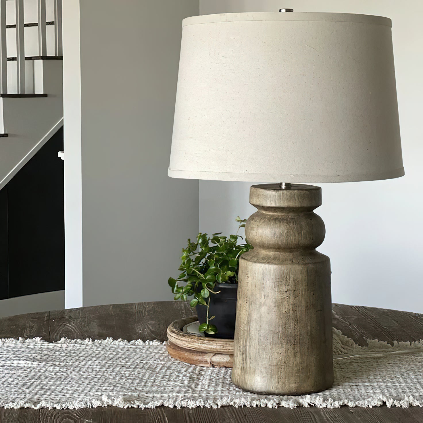 Totem Natural Wood Table Lamp - Lamp Copper