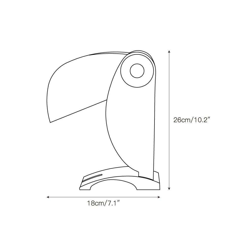 Toucan Table Lamp (Built-in Battery) - Lamp Copper