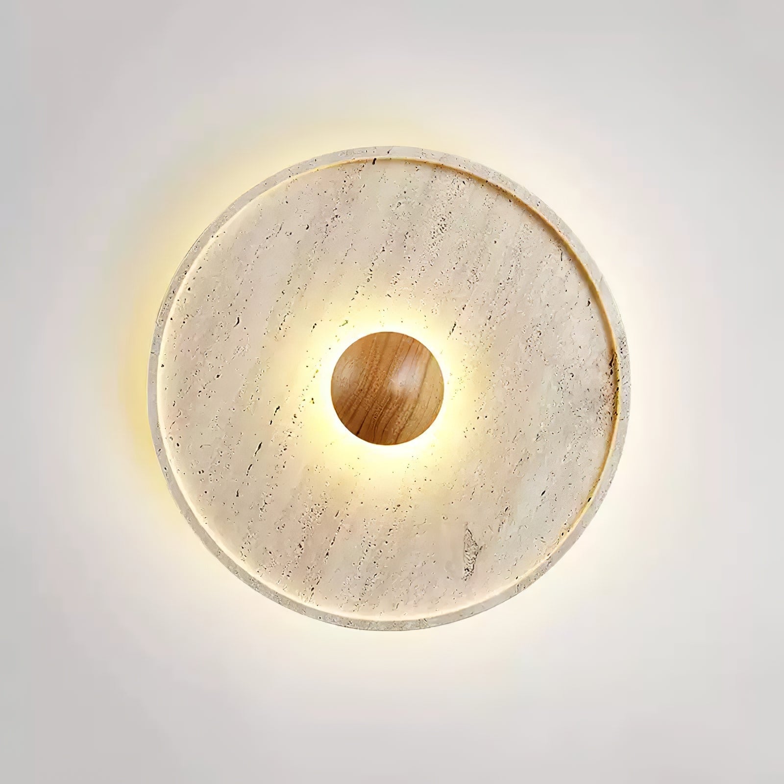Lumiround Disc Inset Travertine Ceiling Light - Neutralighting