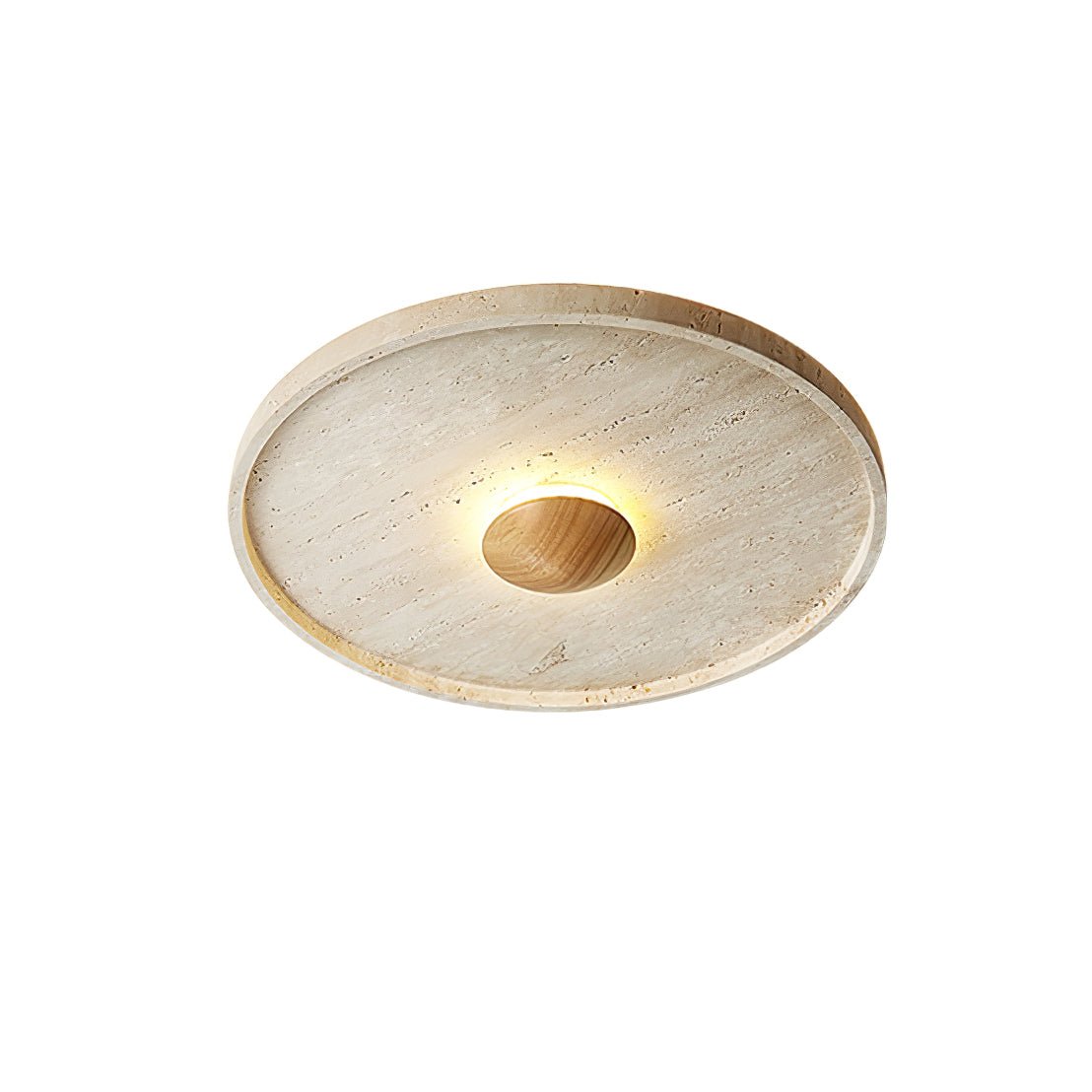 Lumiround Disc Inset Travertine Ceiling Light - Neutralighting