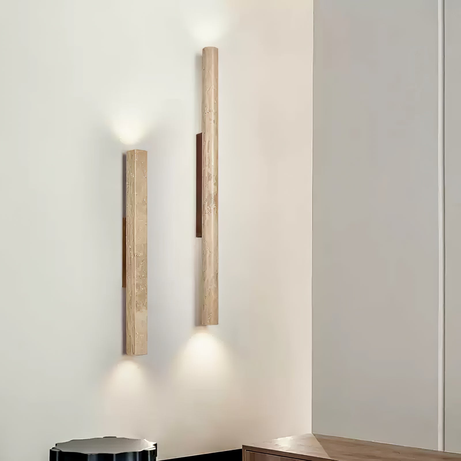 Cathais Minimalist Travertine Wall Light - Neutralighting