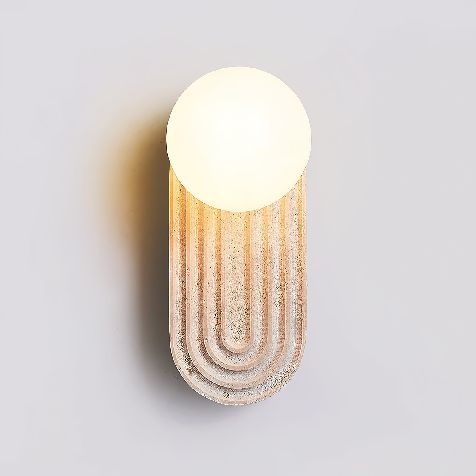 Elvelos Modern Minimalist Travertine Glass Wall Lamp - Lamp Copper