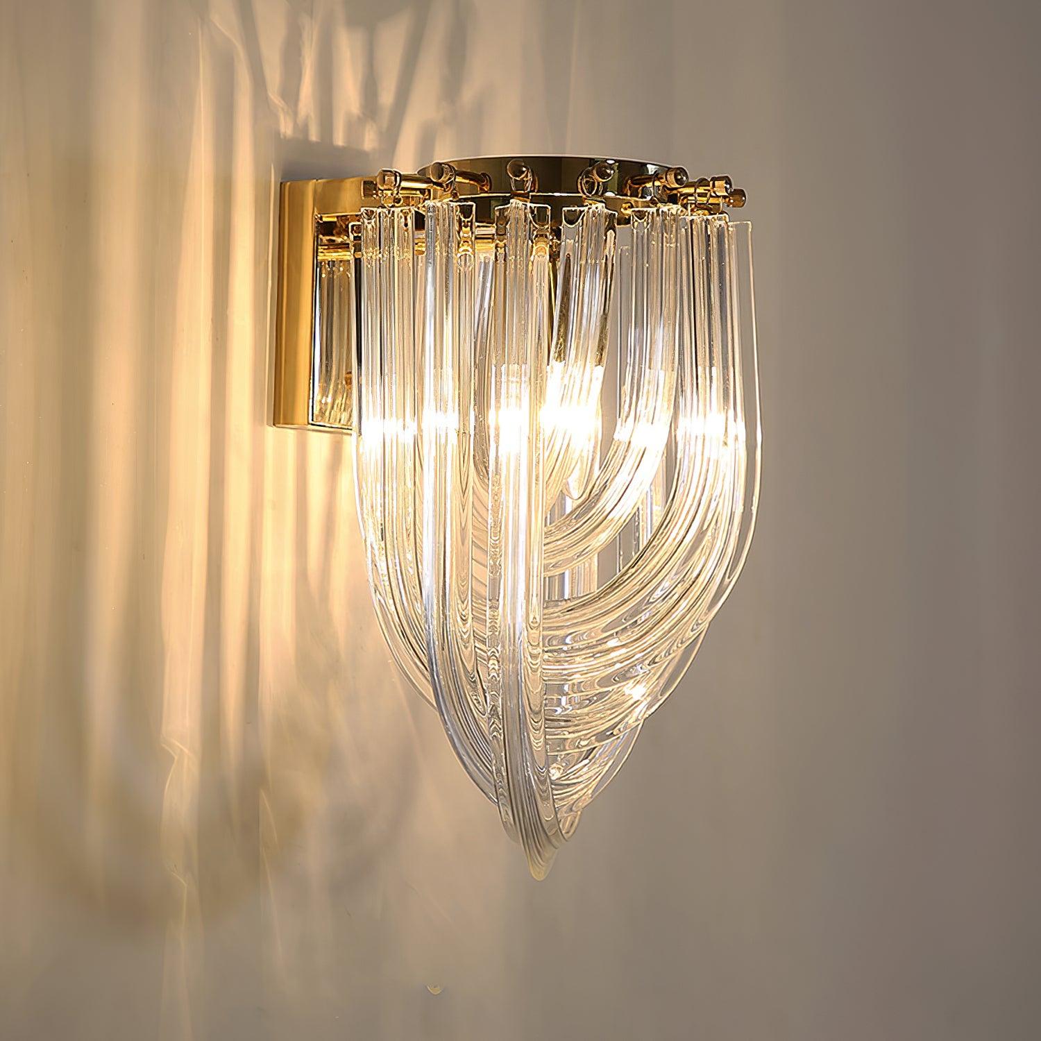 Aurora Wall Lamp Trevi Murano Glass Gold Modern Luxury - Neutralighting