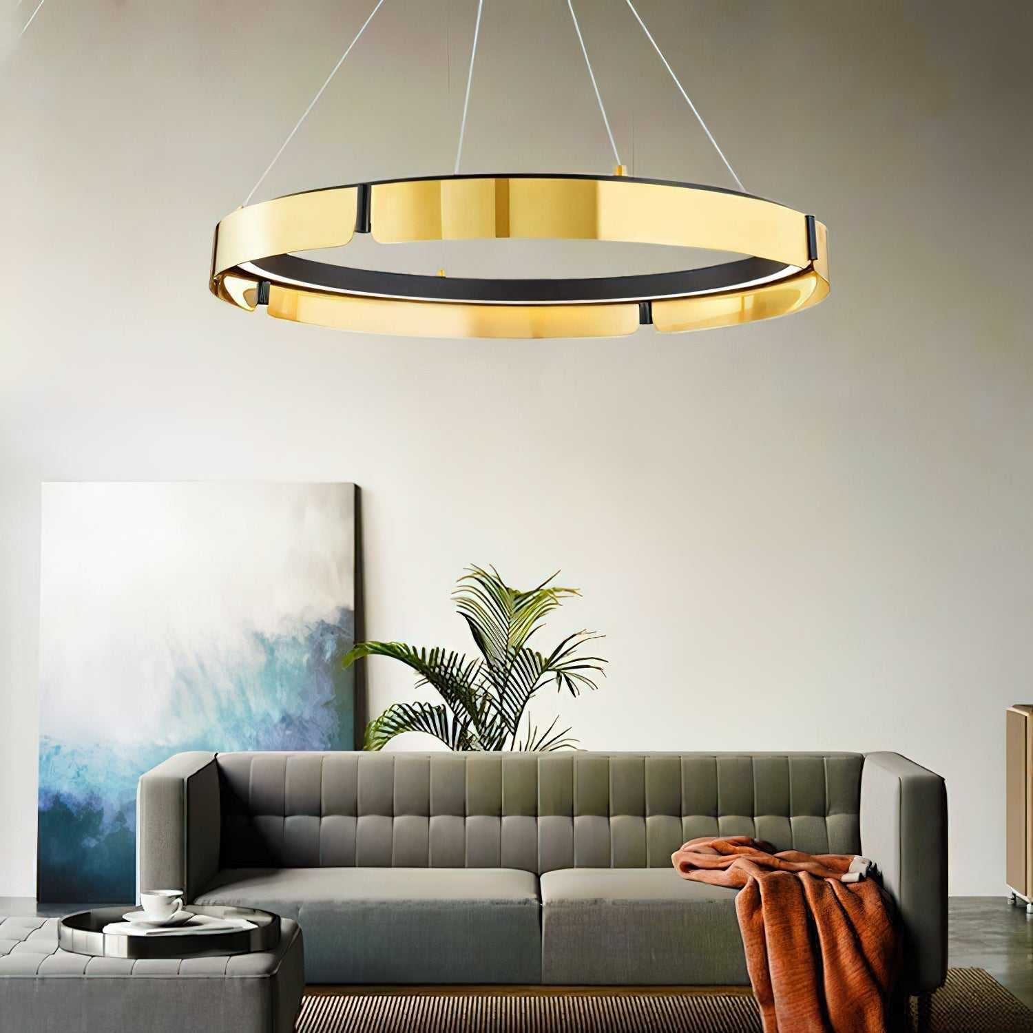 Alraeion Modern Minimalist Metal Chandelier - Lamp Copper