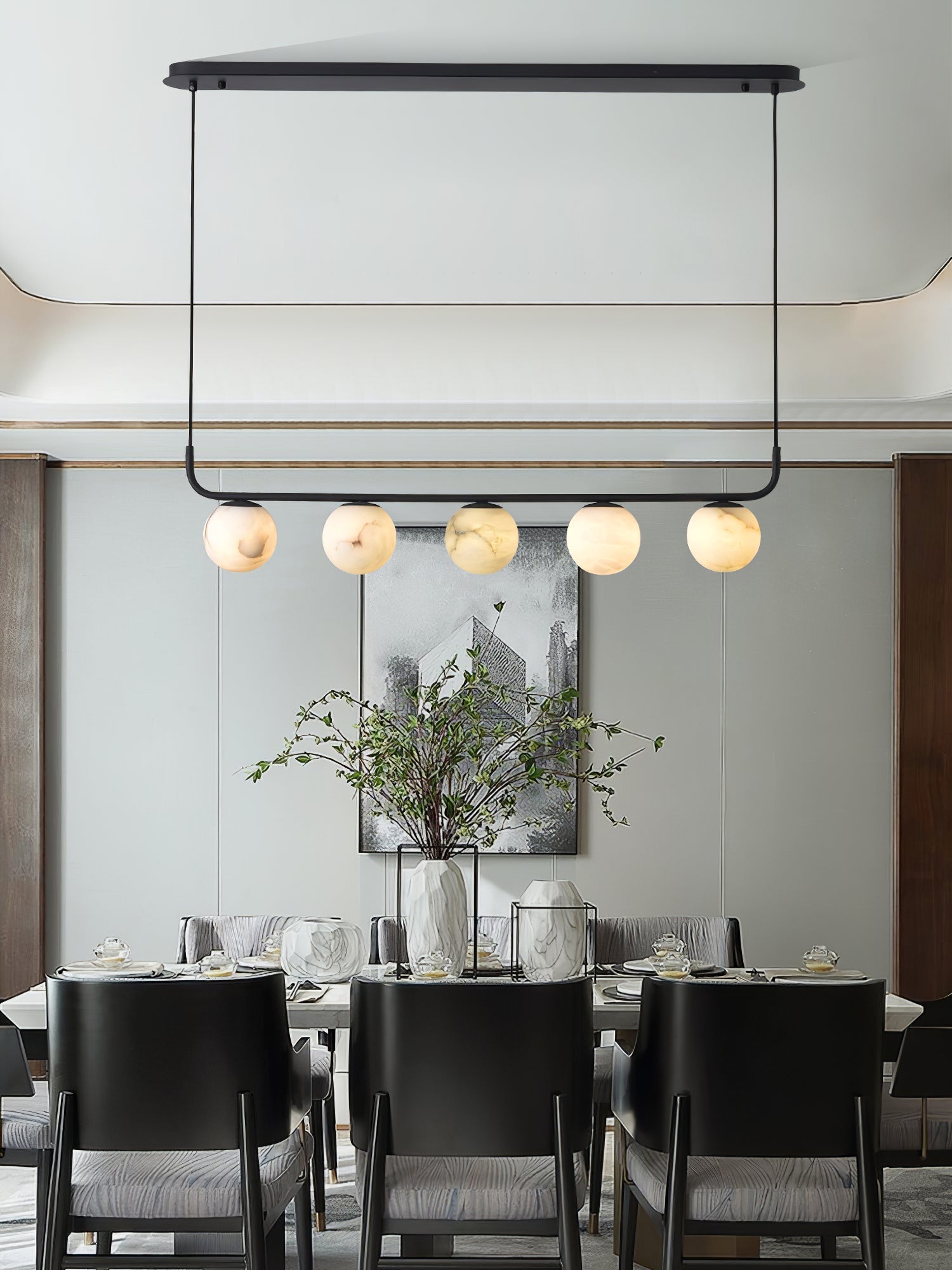 Eloryra Modern Minimalist Suspension Alabaster Pendant Lamp - Lamp Copper