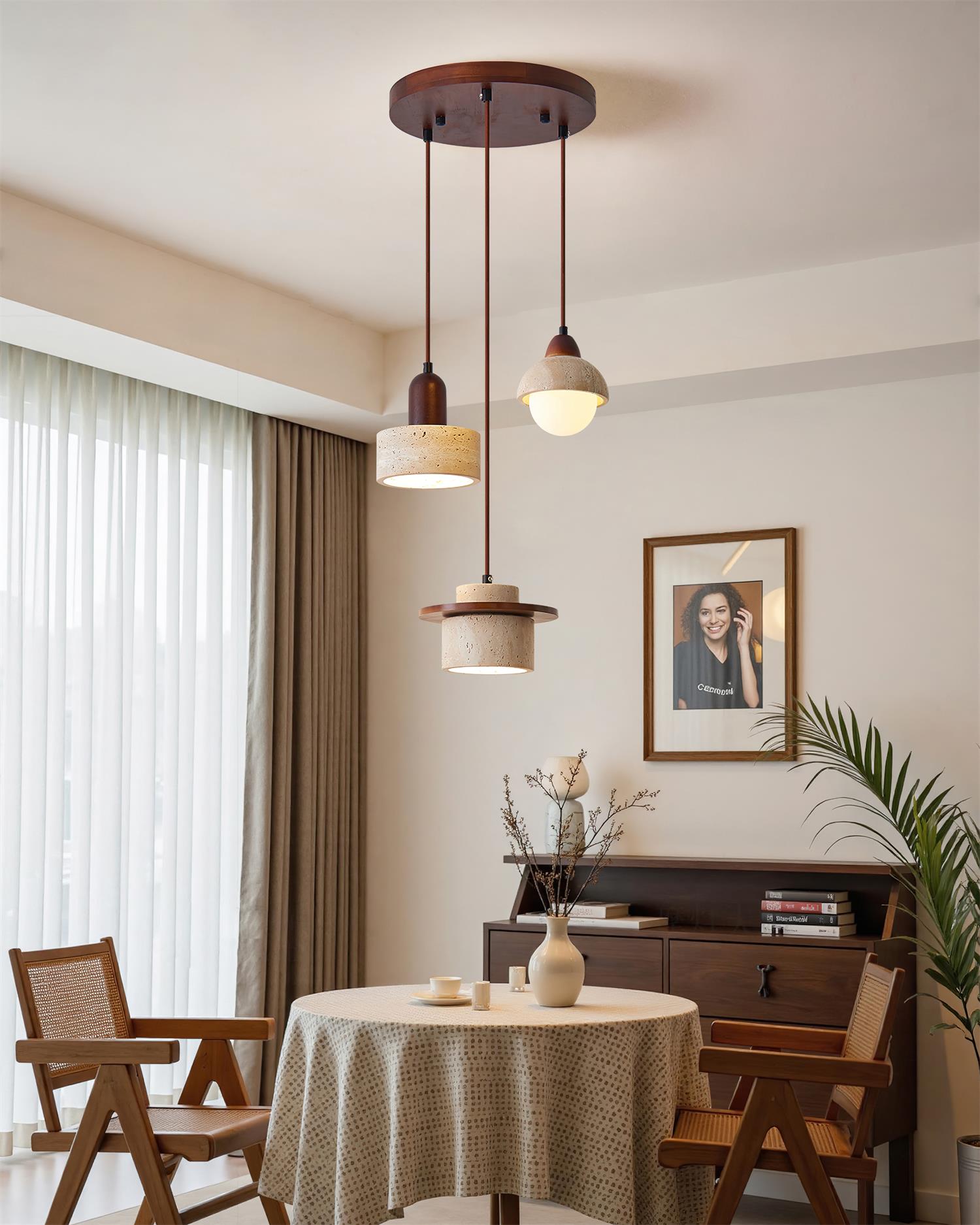 Lunara Multi-Light Pendant Lamp Set Travertine - Letslighting