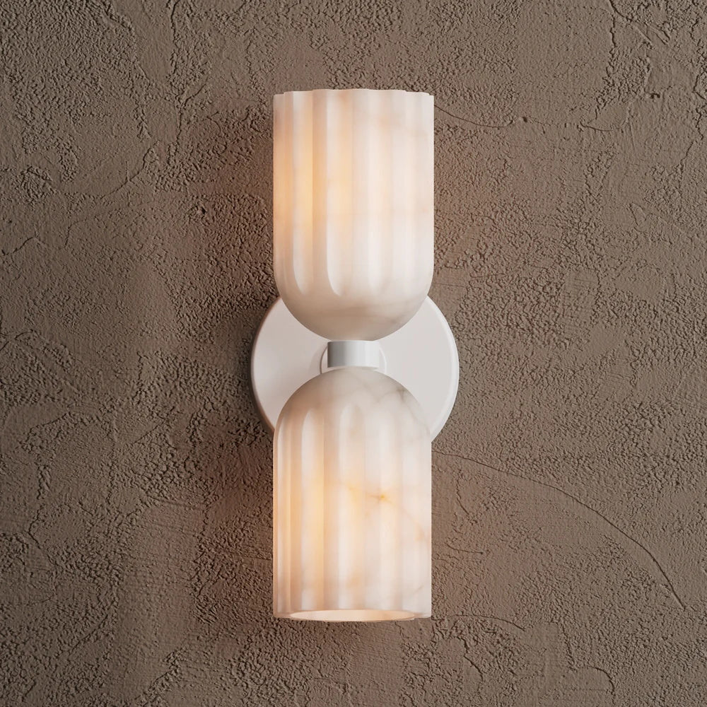 Uraeeth Modern Minimalist Double Brass Alabaster Wall Lamp - Lamp Copper