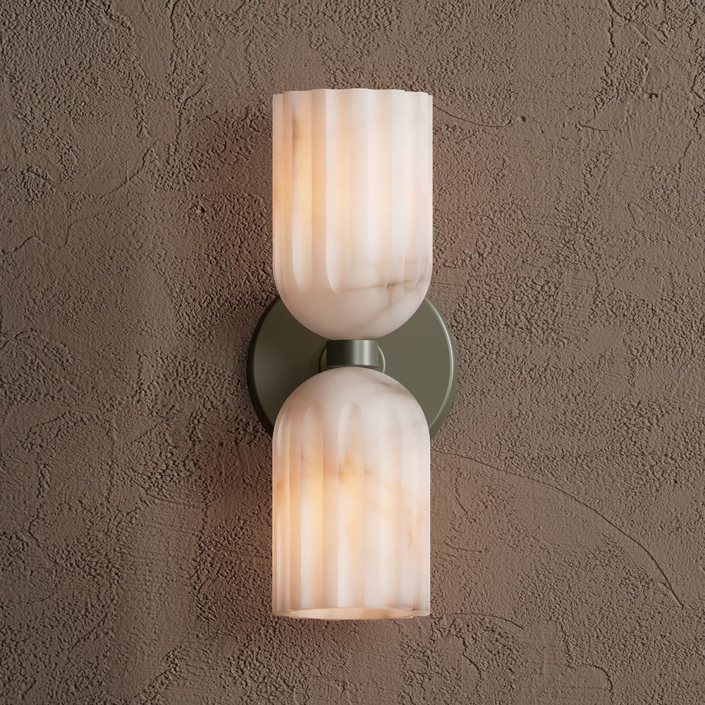 Uraeeth Modern Minimalist Double Brass Alabaster Wall Lamp - Lamp Copper