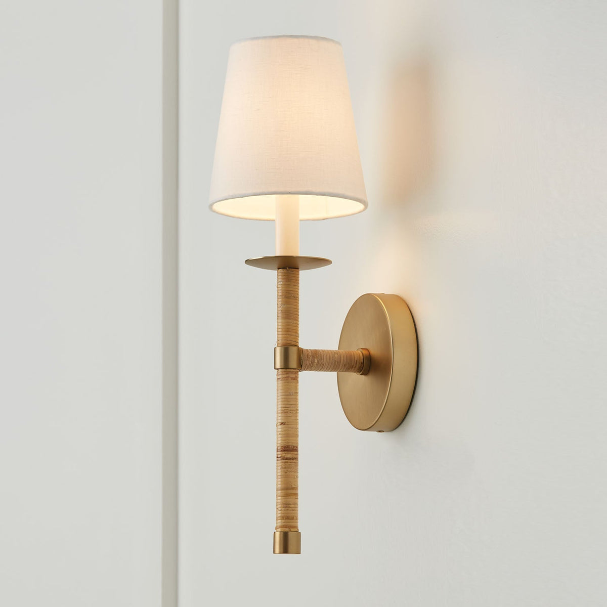 Conoror Elegance Vintage Brass Fabric Wall Lamp - Lamp Copper