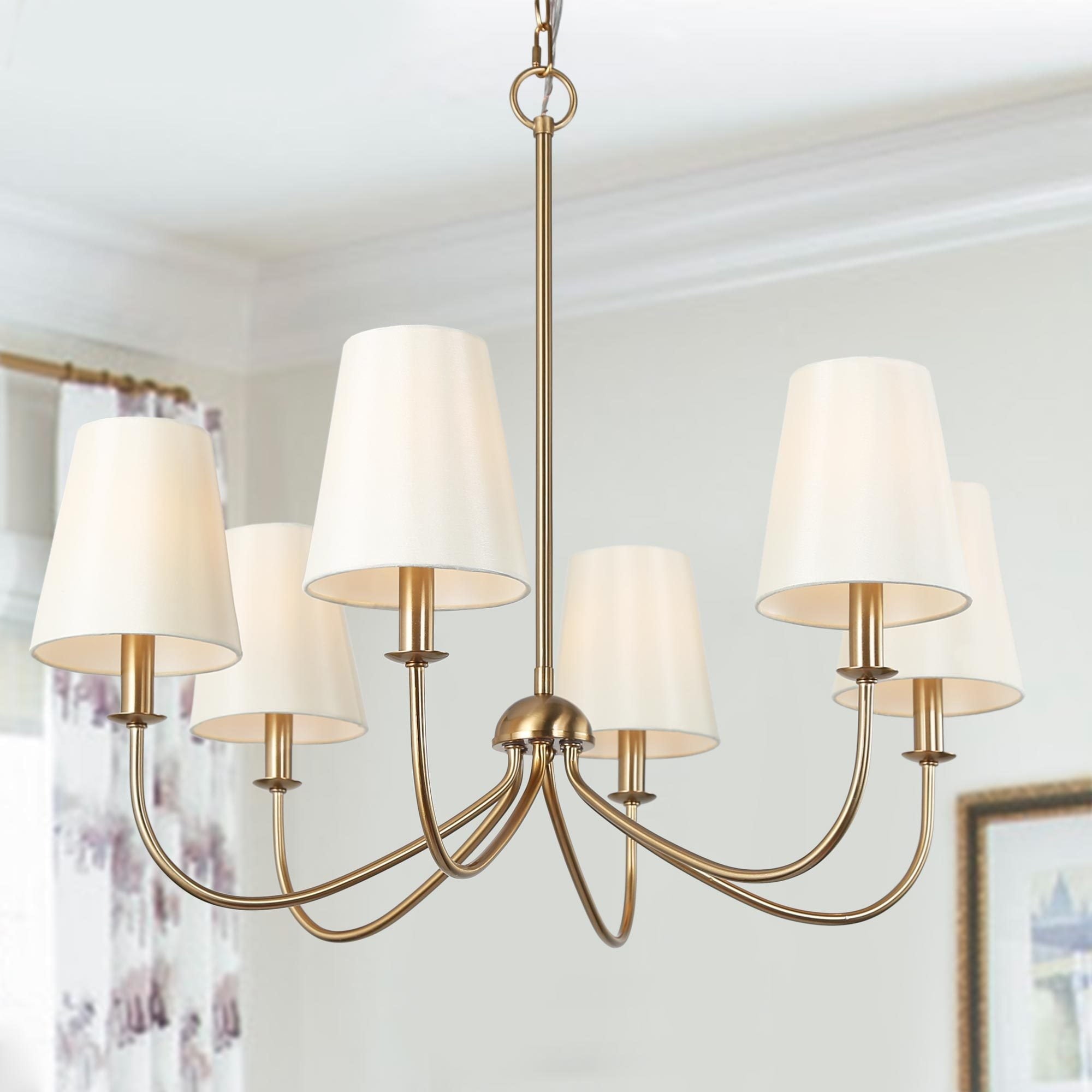 Icarisra Vintage Industrial Brass Fabric Chandelier - Lamp Copper
