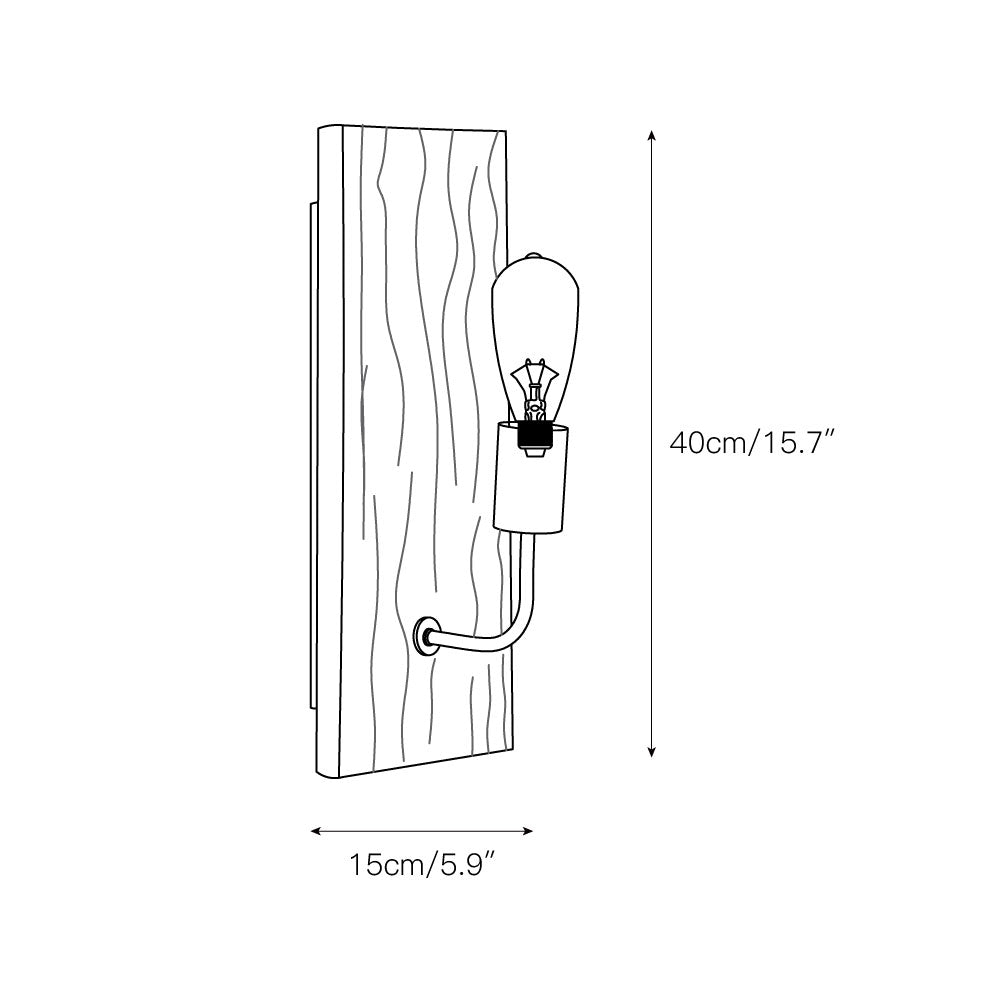 Ovenaris Vintage Industrial Wooden Metal Wall Lamp - Lamp Copper