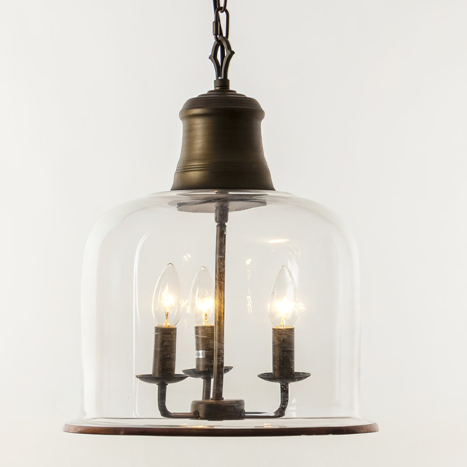 Sysolion Vintage Elegance Metal Glass Pendant Lamp - Lamp Copper
