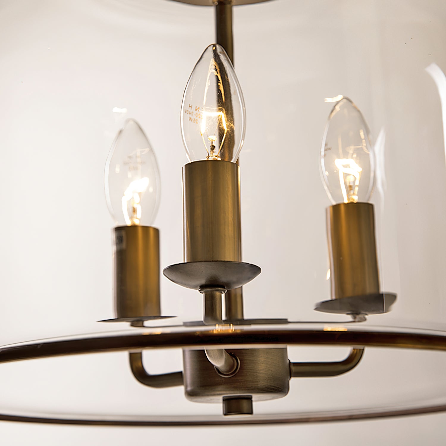 Sysolion Vintage Elegance Metal Glass Pendant Lamp - Lamp Copper