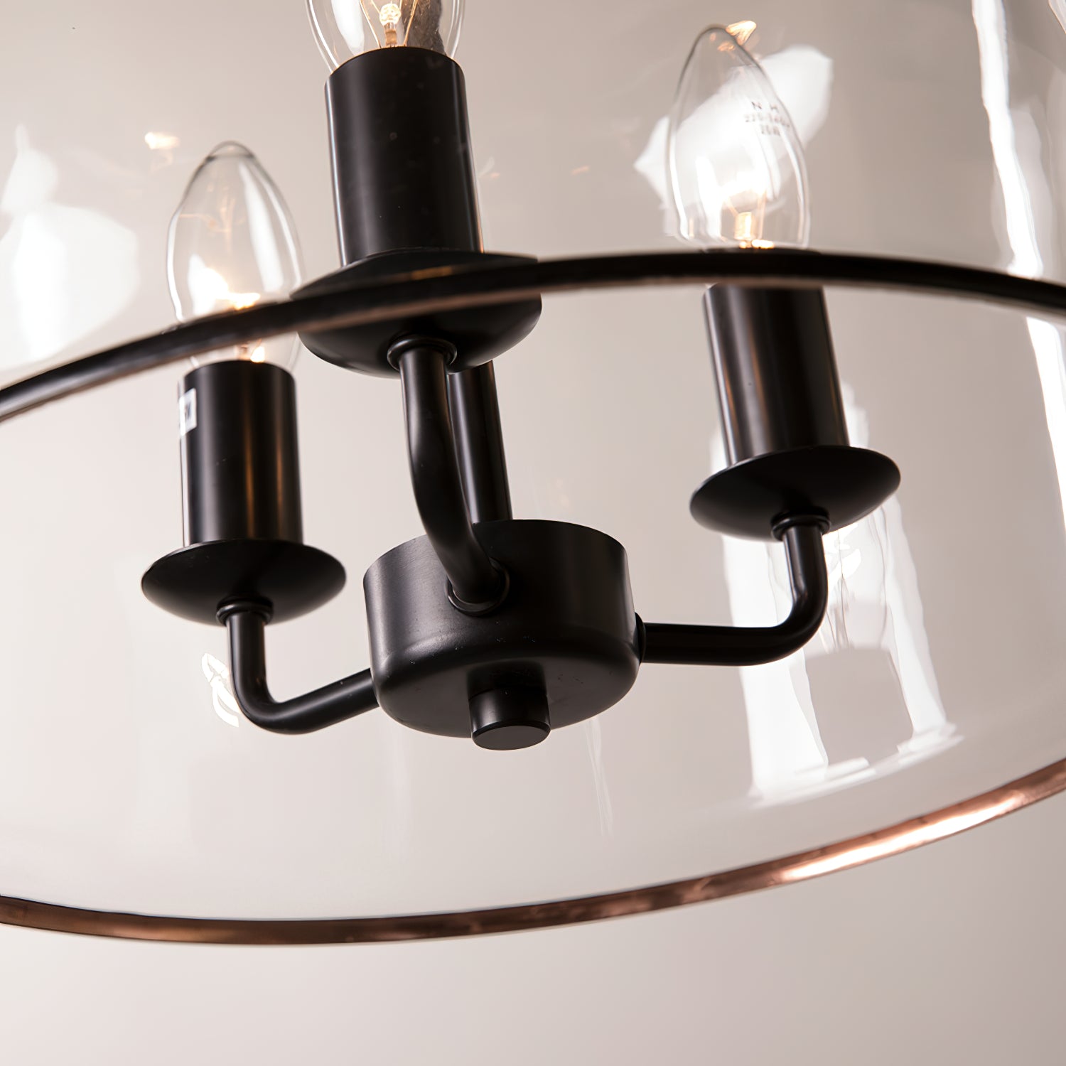 Sysolion Vintage Elegance Metal Glass Pendant Lamp - Lamp Copper
