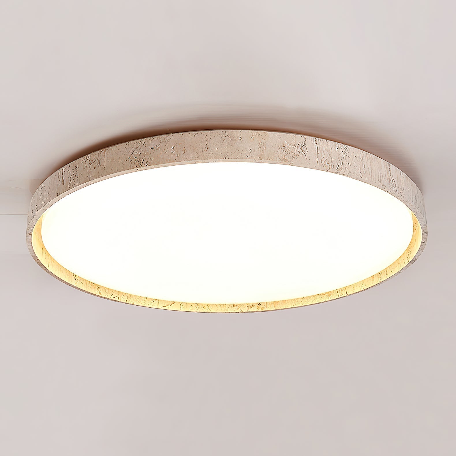 Symiror Modern Minimalist Round Travertine Ceiling Lamp - Lamp Copper