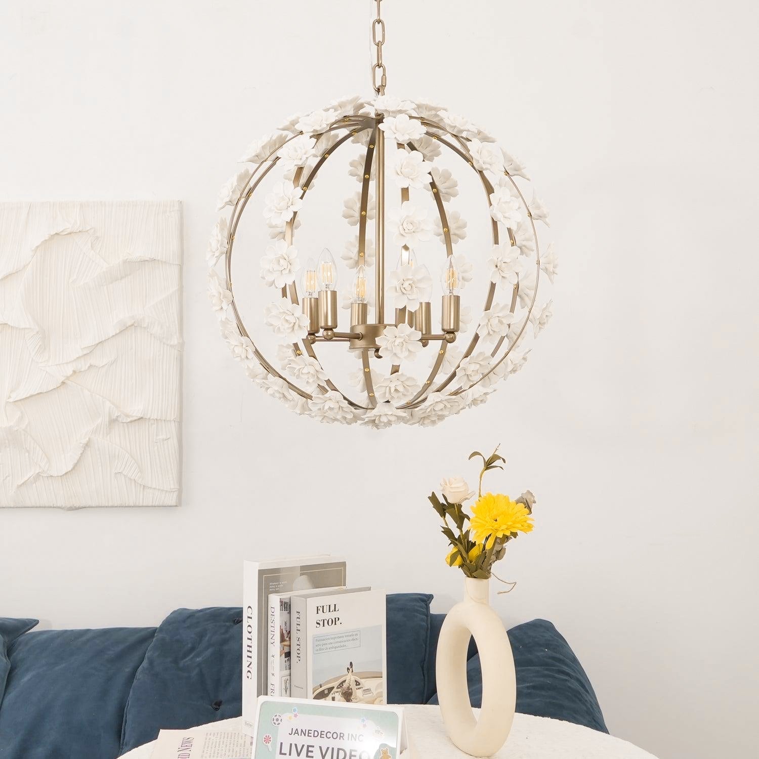 Syloran Postmodern Luxury Globe Ceramics Chandelier - Lamp Copper
