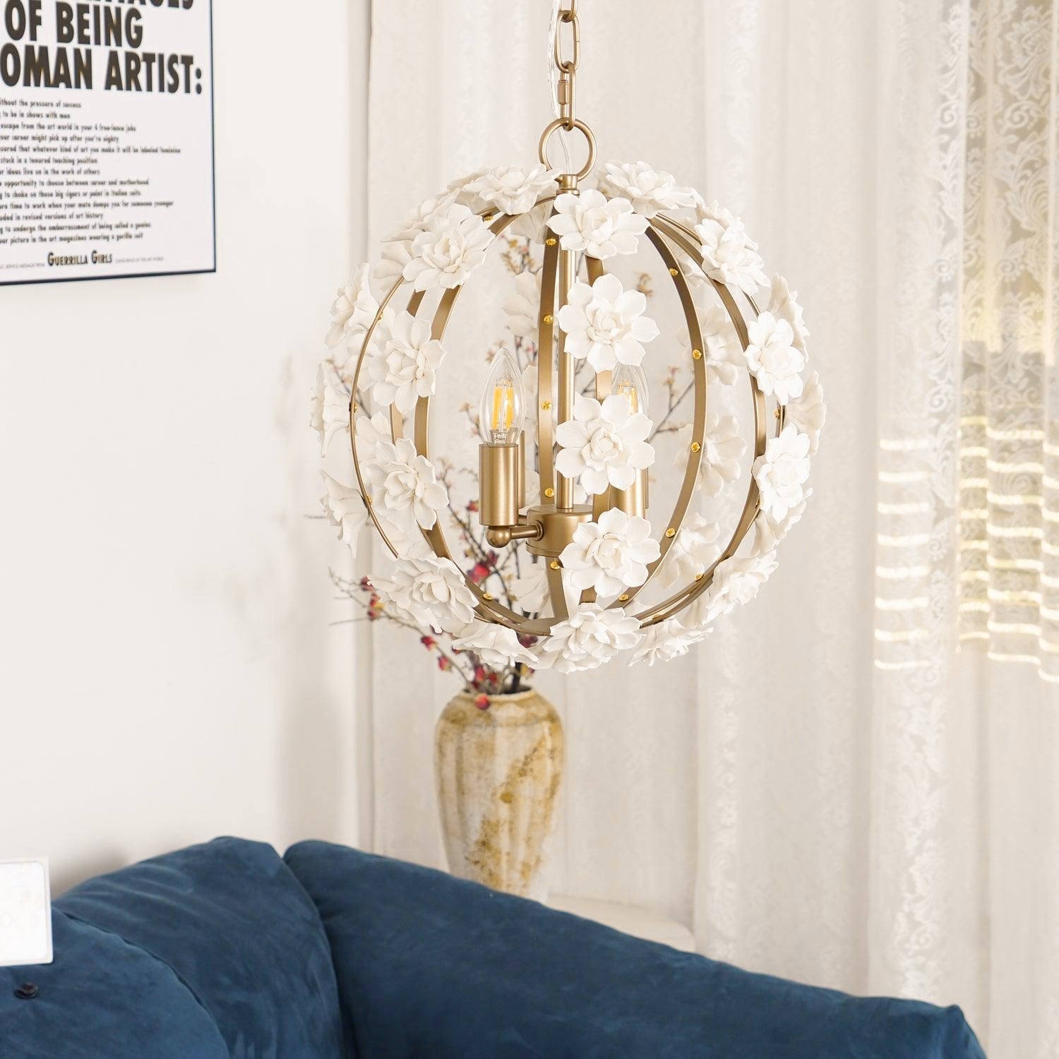 Syloran Postmodern Luxury Globe Ceramics Chandelier - Lamp Copper