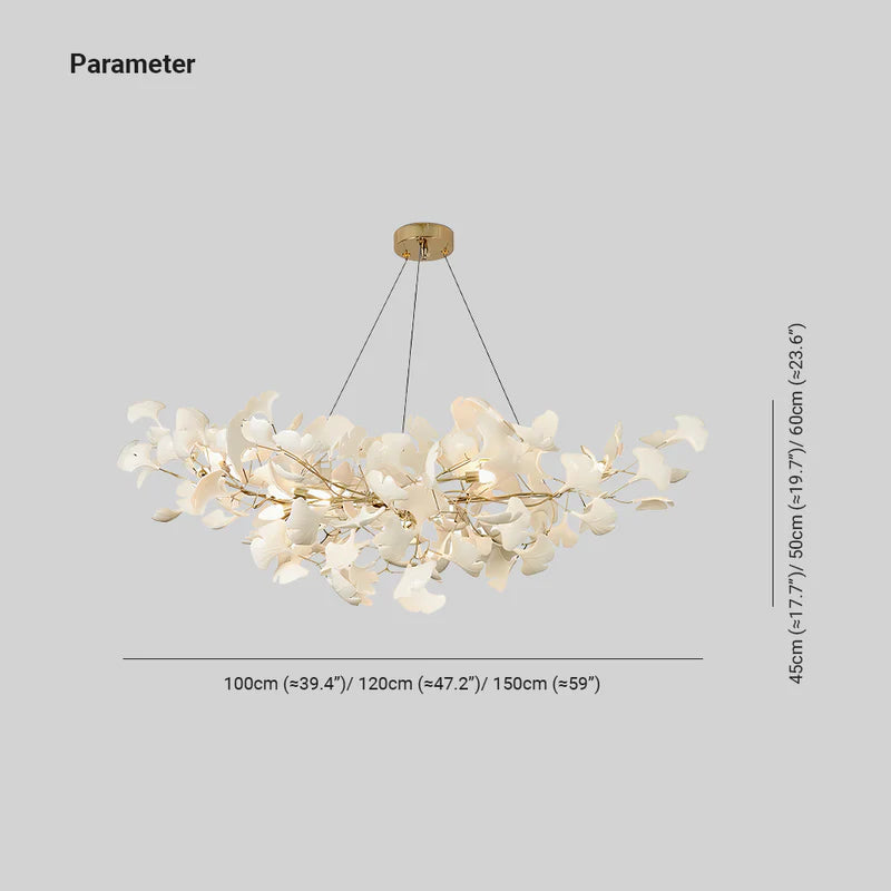 Olivia Design Bellissimo LED Lampade a Sospensione Ginkgo Biloba Oro Metallo Ceramico