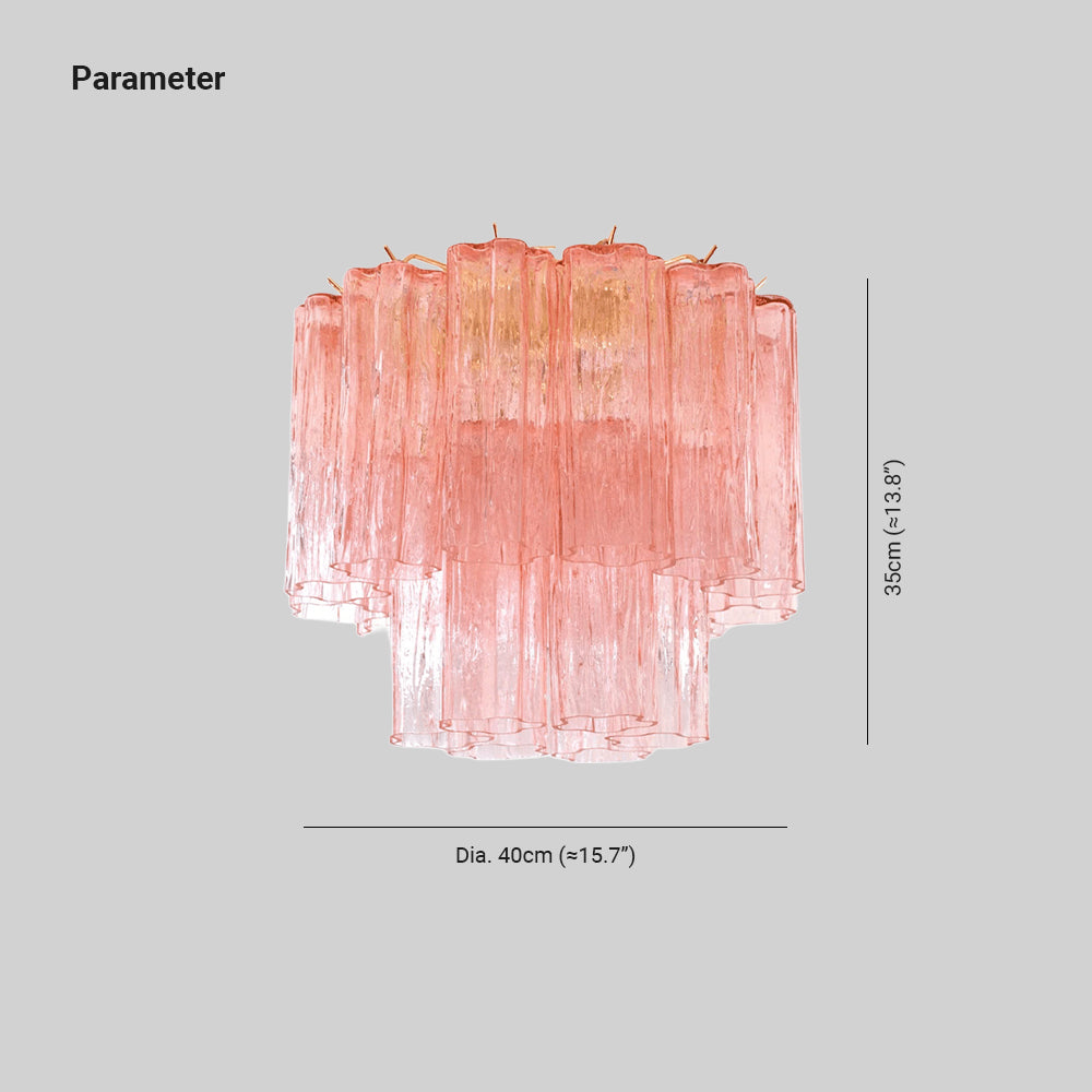 Aurora Tubi Soffitto Lampada Rosa Cascata Stile