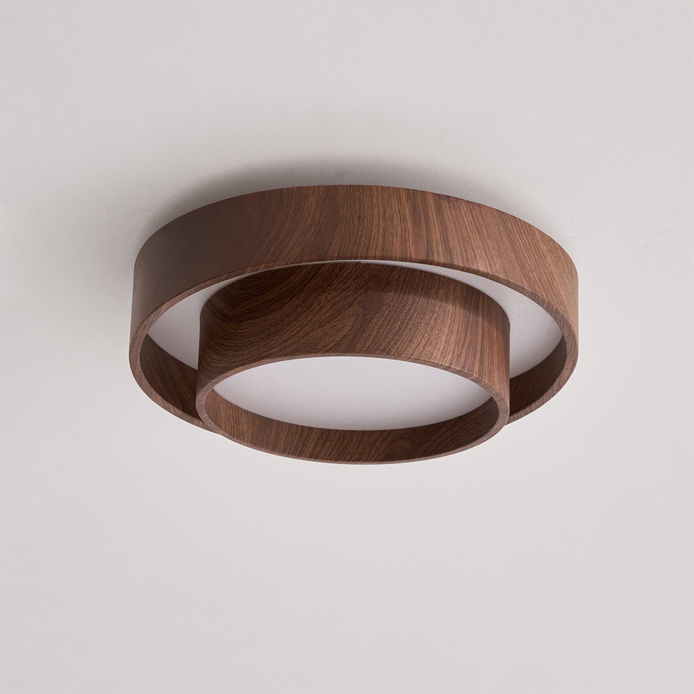 Muto Lampada da Soffitto a Doppio Anello Colore Noce