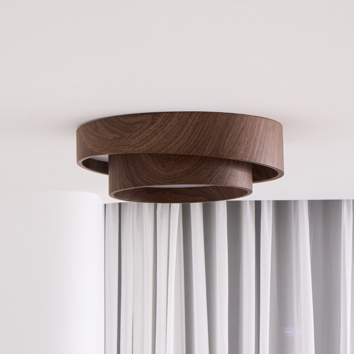 Muto Lampada da Soffitto a Doppio Anello Colore Noce