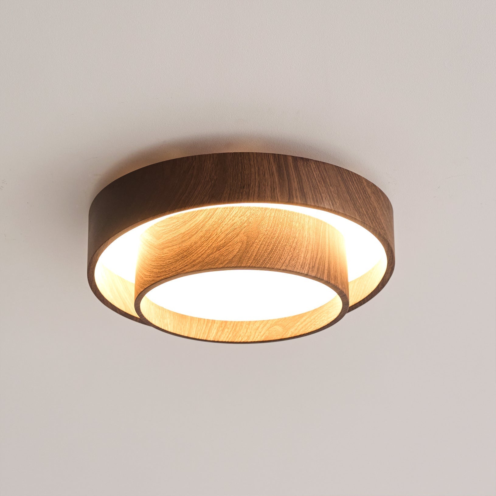 Muto Lampada da Soffitto a Doppio Anello Colore Noce