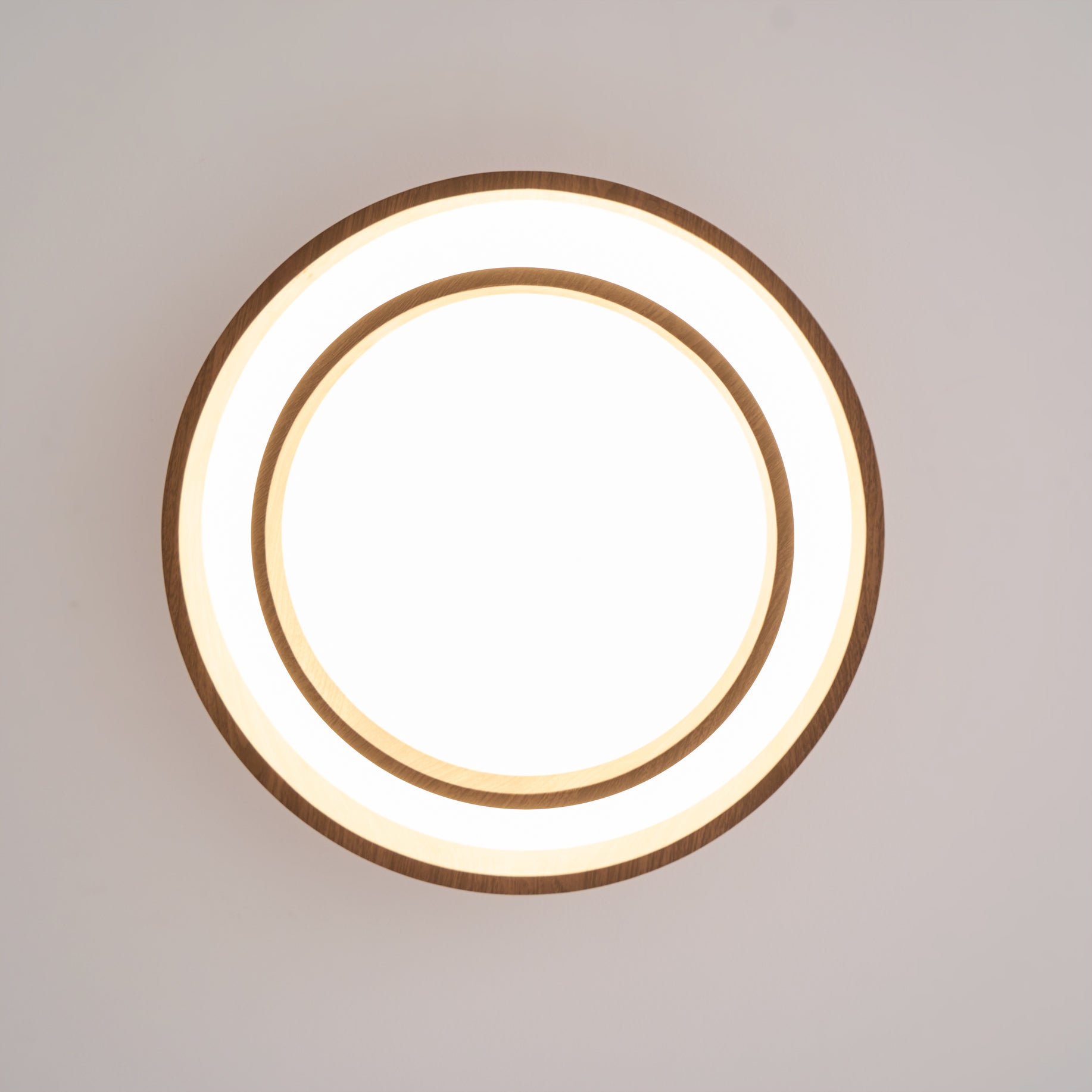 Muto Lampada da Soffitto a Doppio Anello Colore Noce