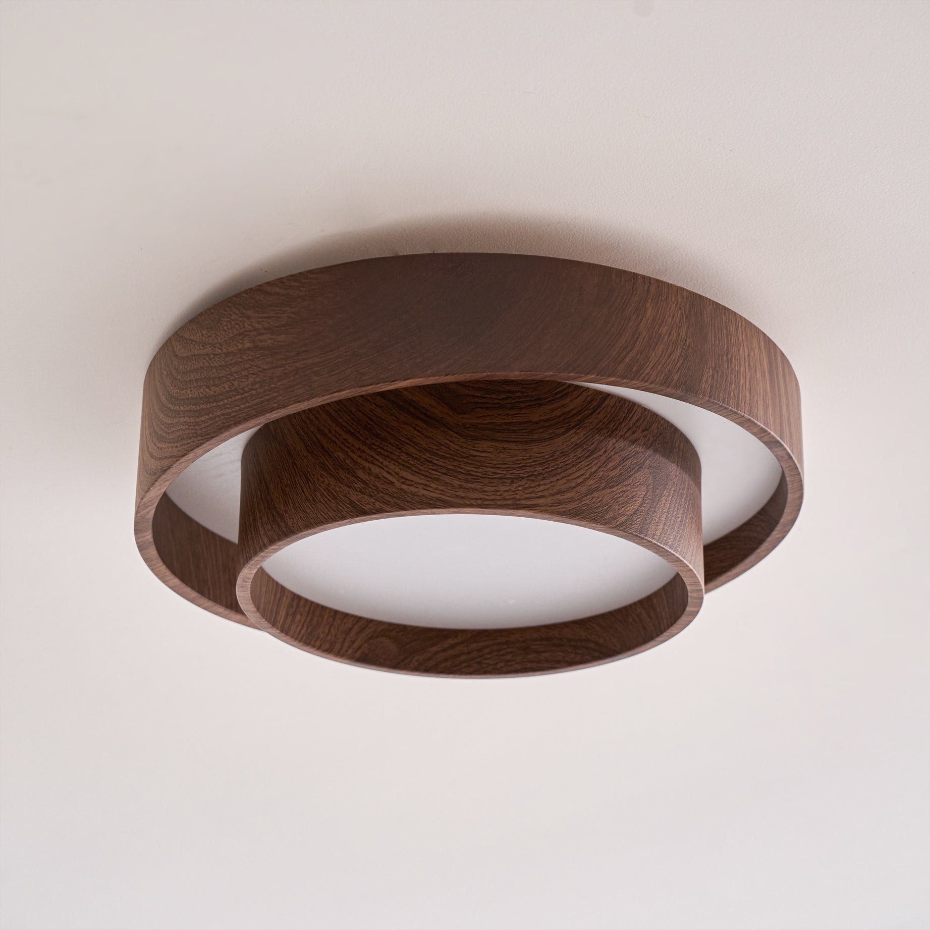 Muto Lampada da Soffitto a Doppio Anello Colore Noce