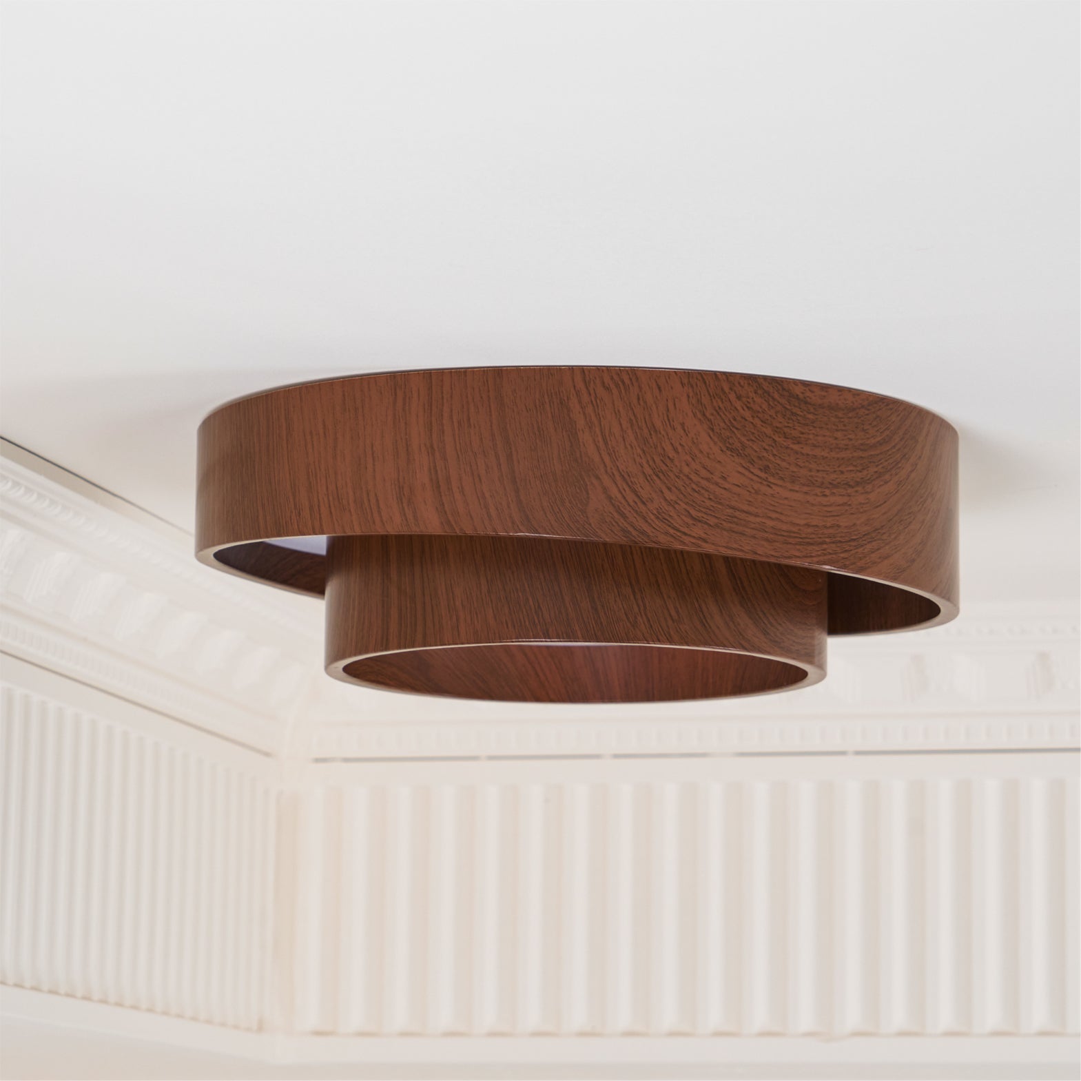 Muto Lampada da Soffitto a Doppio Anello Colore Noce