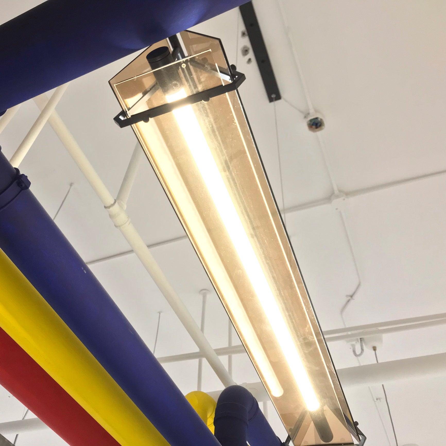Arisha Industriale Metallo Vetro Triangolo Lampade a Sospensione