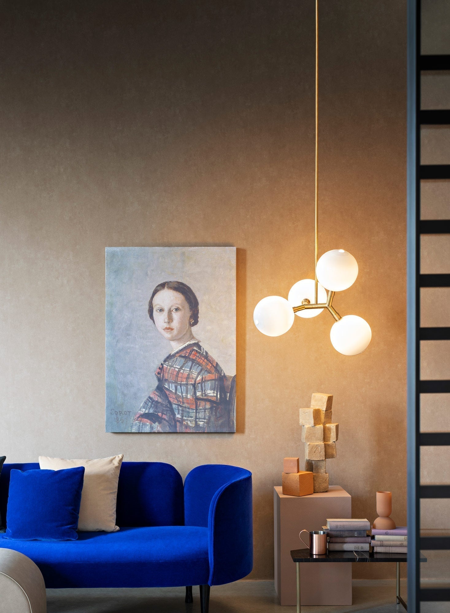 Irina Modern Minimalist Brass Glass Pendant Lamp - Lamp Copper