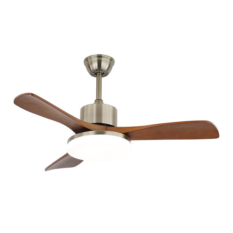 Elara Ventilatore da Soffitto Moderno in Ottone e Legno con Luce