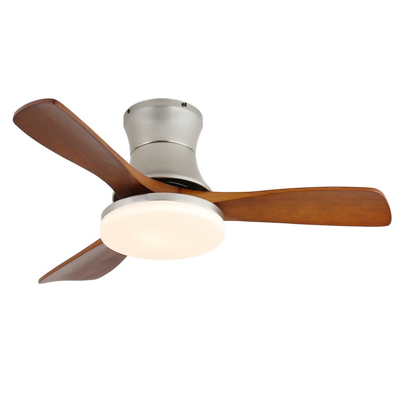 Elara Ventilatore da Soffitto Moderno in Ottone e Legno con Luce