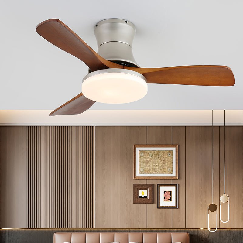 Ventilatore da soffitto Elara con finitura in legno di noce