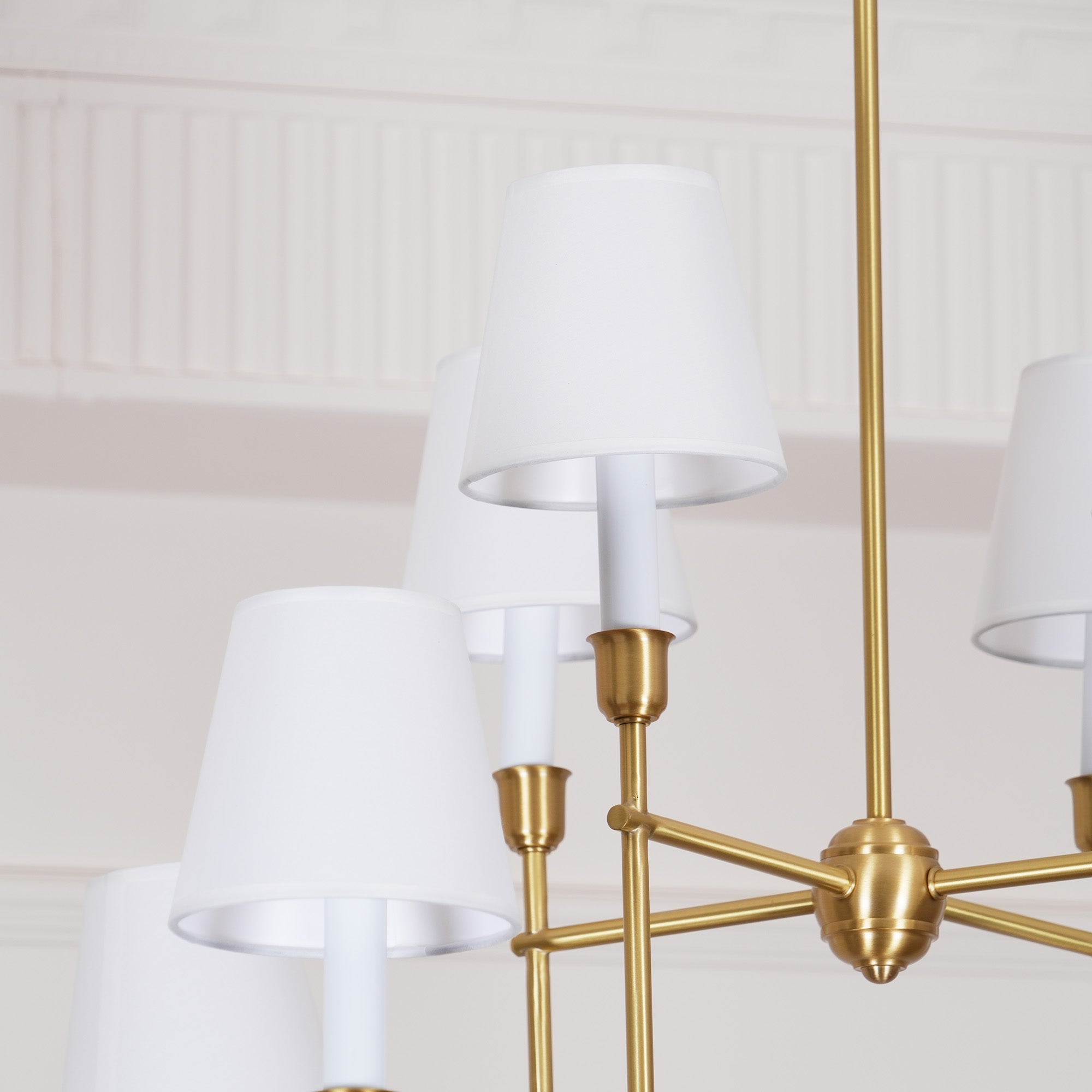 Silva Lampadario di Lusso in Ottone e Tessuto