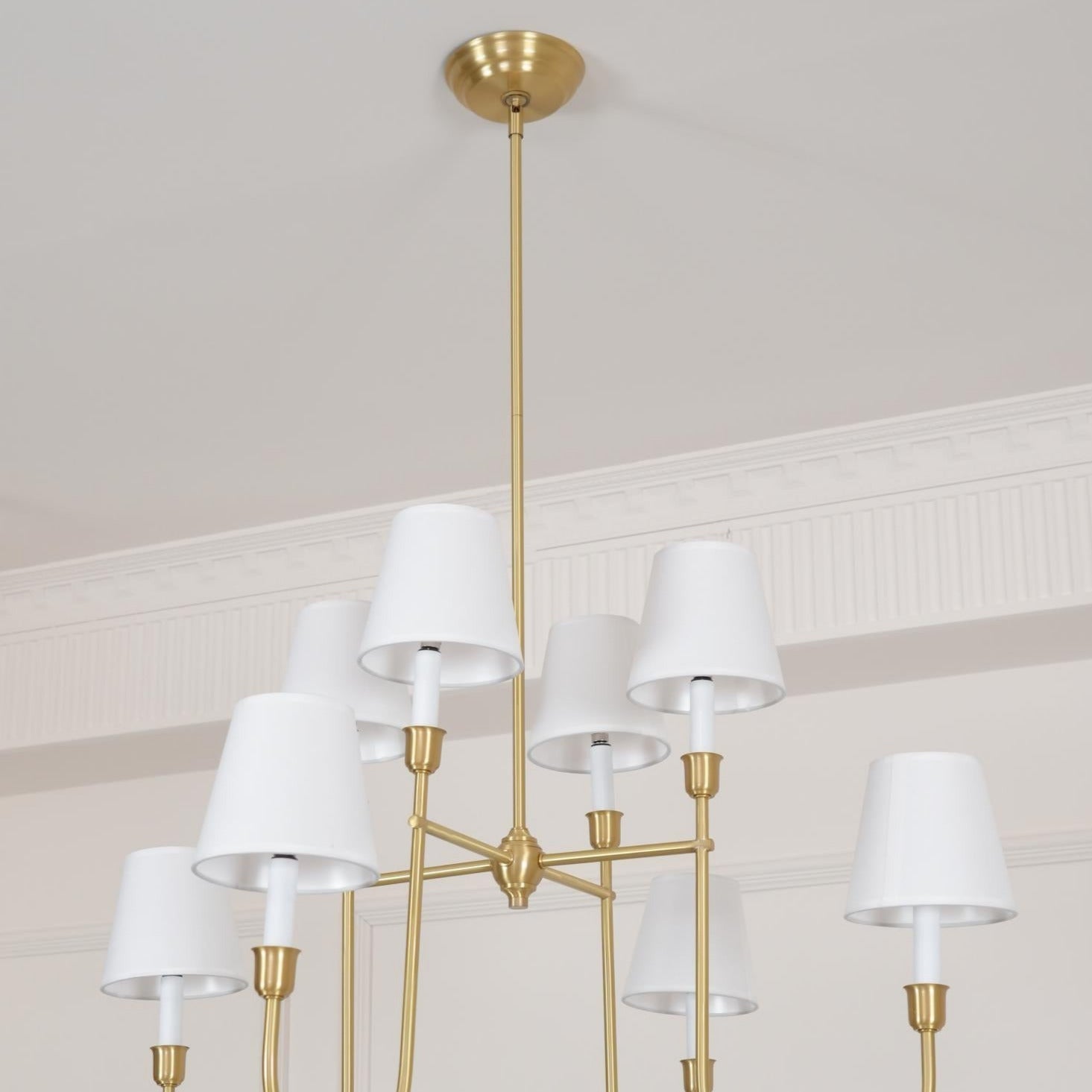 Silva Lampadario di Lusso in Ottone e Tessuto