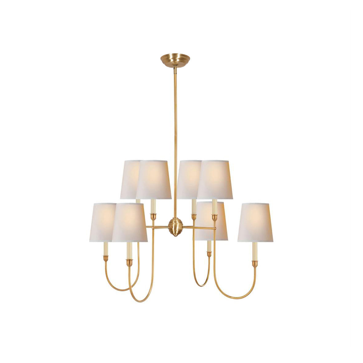 Silva Lampadario di Lusso in Ottone e Tessuto