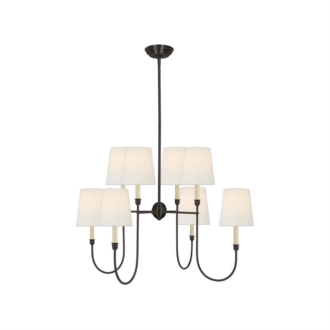 Silva Lampadario di Lusso in Ottone e Tessuto
